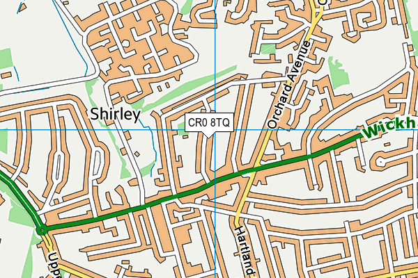 CR0 8TQ map - OS VectorMap District (Ordnance Survey)