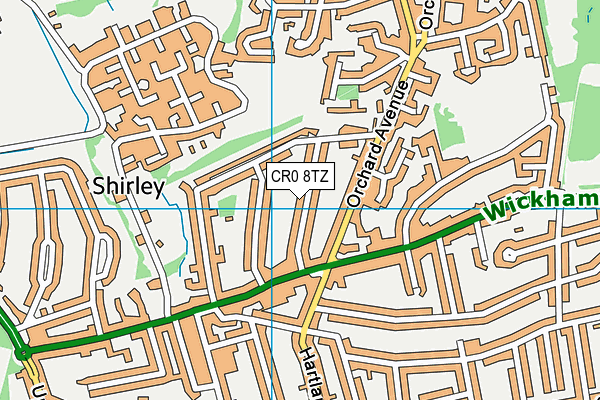 CR0 8TZ map - OS VectorMap District (Ordnance Survey)