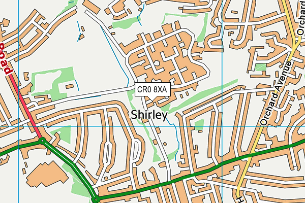 CR0 8XA map - OS VectorMap District (Ordnance Survey)