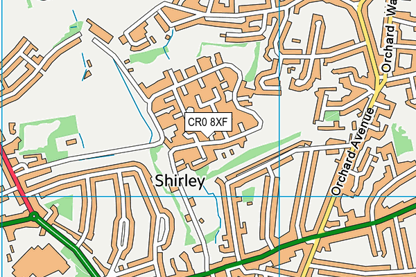 CR0 8XF map - OS VectorMap District (Ordnance Survey)