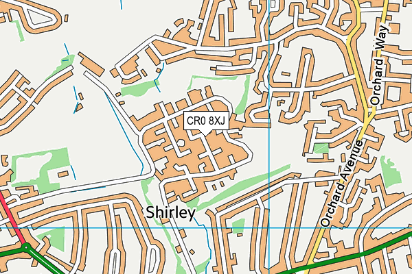 CR0 8XJ map - OS VectorMap District (Ordnance Survey)