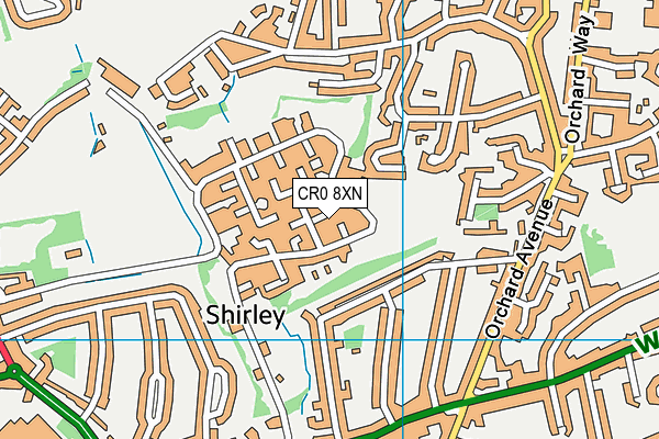 CR0 8XN map - OS VectorMap District (Ordnance Survey)