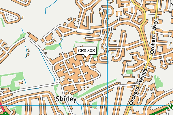 CR0 8XS map - OS VectorMap District (Ordnance Survey)