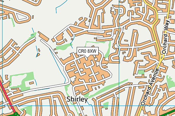 CR0 8XW map - OS VectorMap District (Ordnance Survey)