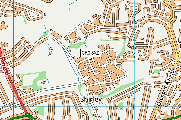 CR0 8XZ map - OS VectorMap District (Ordnance Survey)