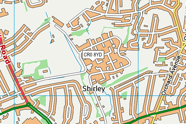 CR0 8YD map - OS VectorMap District (Ordnance Survey)