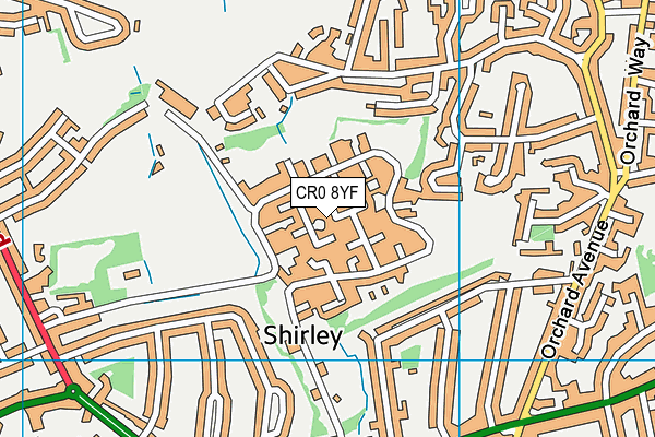 CR0 8YF map - OS VectorMap District (Ordnance Survey)