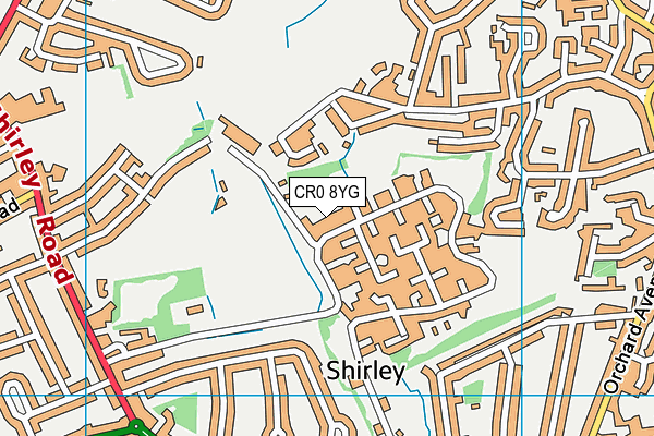 CR0 8YG map - OS VectorMap District (Ordnance Survey)
