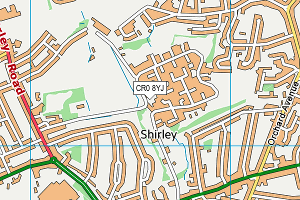 CR0 8YJ map - OS VectorMap District (Ordnance Survey)