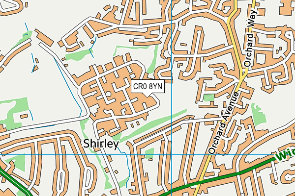 CR0 8YN map - OS VectorMap District (Ordnance Survey)