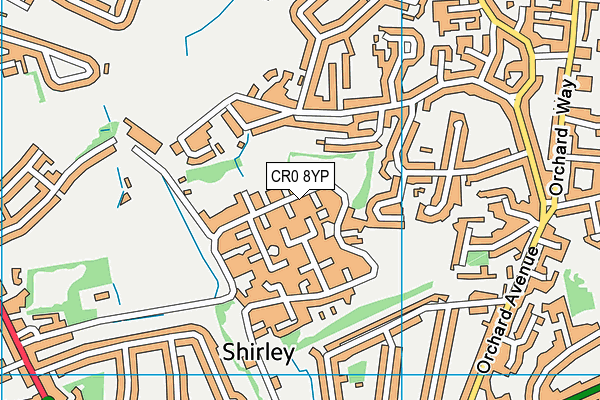 CR0 8YP map - OS VectorMap District (Ordnance Survey)