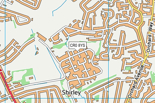 CR0 8YS map - OS VectorMap District (Ordnance Survey)