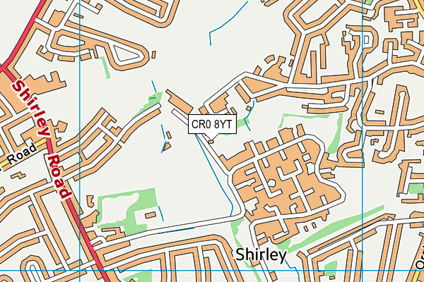 CR0 8YT map - OS VectorMap District (Ordnance Survey)
