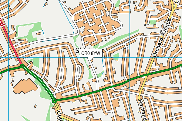 CR0 8YW map - OS VectorMap District (Ordnance Survey)