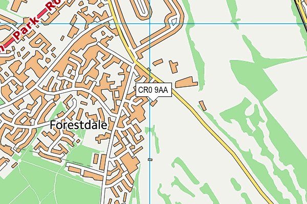 CR0 9AA map - OS VectorMap District (Ordnance Survey)