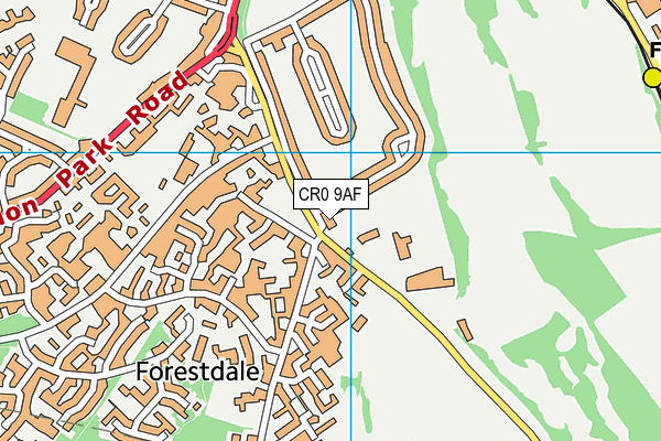 CR0 9AF map - OS VectorMap District (Ordnance Survey)