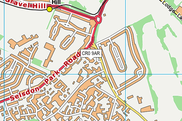 CR0 9AR map - OS VectorMap District (Ordnance Survey)