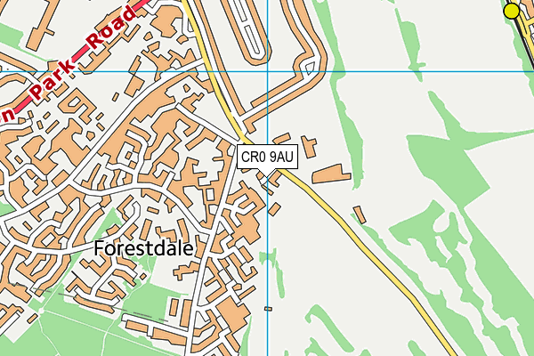 CR0 9AU map - OS VectorMap District (Ordnance Survey)