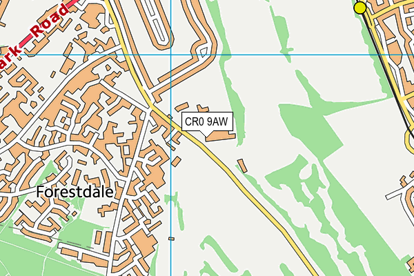 CR0 9AW map - OS VectorMap District (Ordnance Survey)