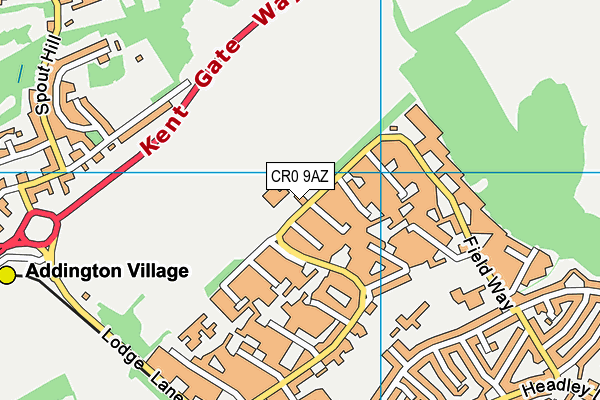 CR0 9AZ map - OS VectorMap District (Ordnance Survey)