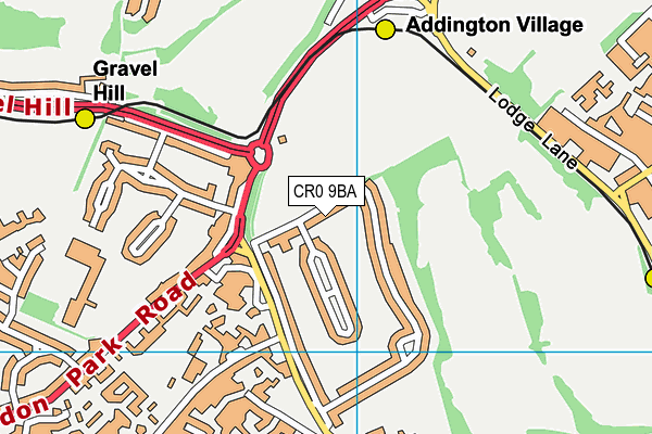 CR0 9BA map - OS VectorMap District (Ordnance Survey)