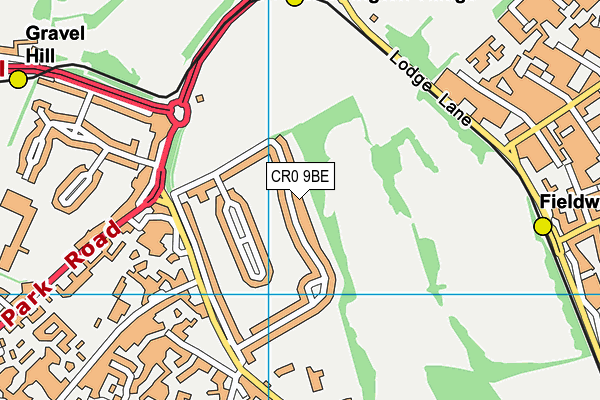 CR0 9BE map - OS VectorMap District (Ordnance Survey)
