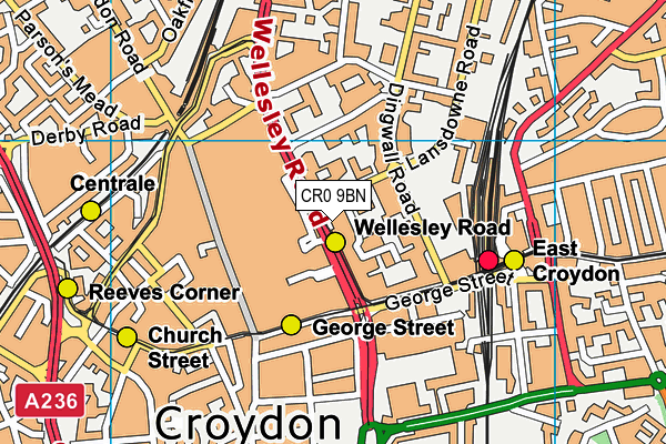 CR0 9BN map - OS VectorMap District (Ordnance Survey)