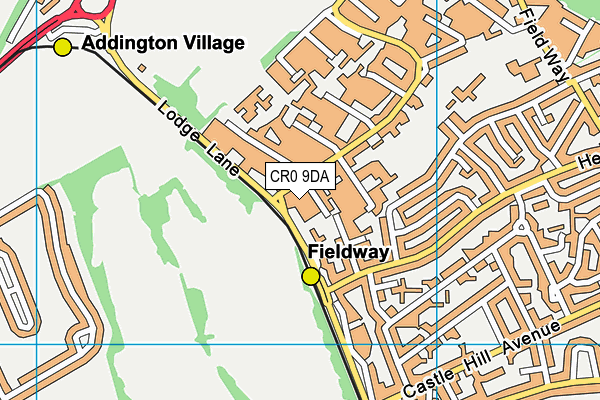 CR0 9DA map - OS VectorMap District (Ordnance Survey)