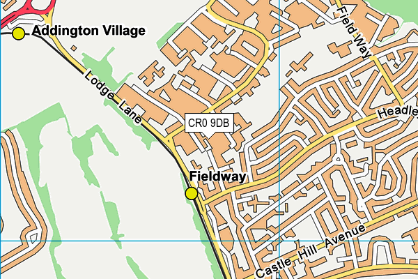 CR0 9DB map - OS VectorMap District (Ordnance Survey)