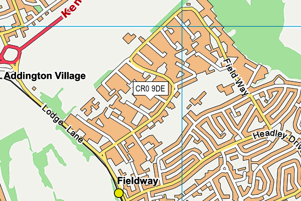 CR0 9DE map - OS VectorMap District (Ordnance Survey)