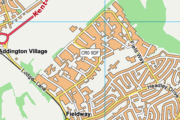 CR0 9DF map - OS VectorMap District (Ordnance Survey)