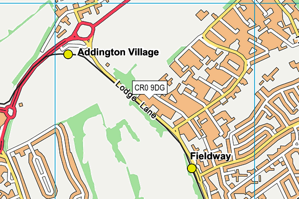 CR0 9DG map - OS VectorMap District (Ordnance Survey)