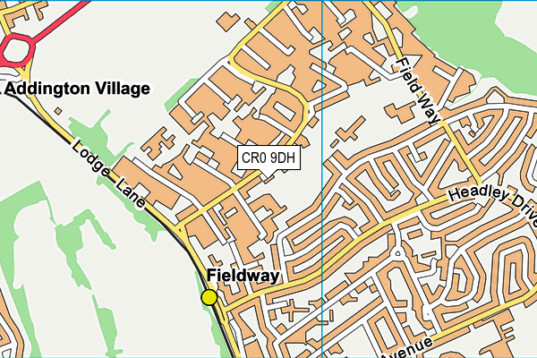 CR0 9DH map - OS VectorMap District (Ordnance Survey)