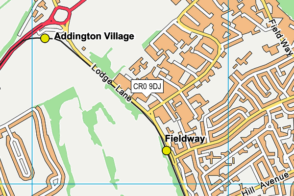 CR0 9DJ map - OS VectorMap District (Ordnance Survey)