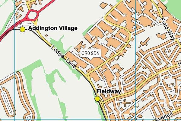 CR0 9DN map - OS VectorMap District (Ordnance Survey)