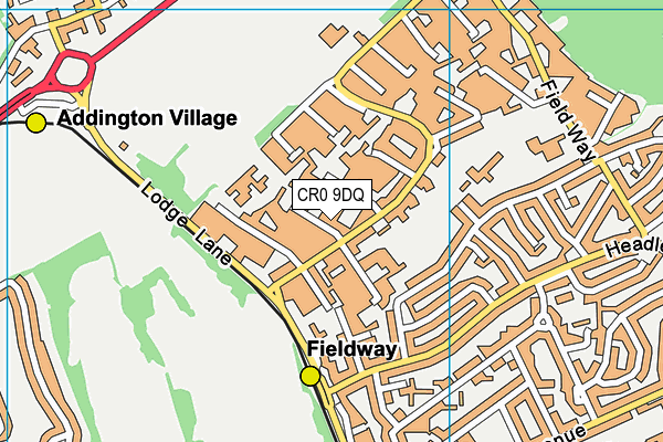 CR0 9DQ map - OS VectorMap District (Ordnance Survey)