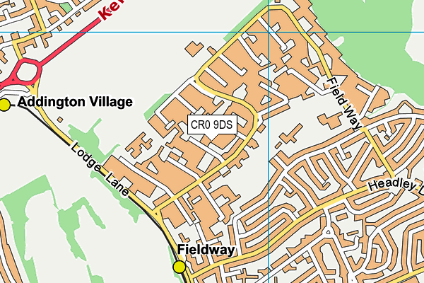 CR0 9DS map - OS VectorMap District (Ordnance Survey)