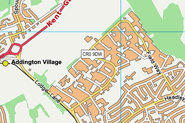 CR0 9DW map - OS VectorMap District (Ordnance Survey)
