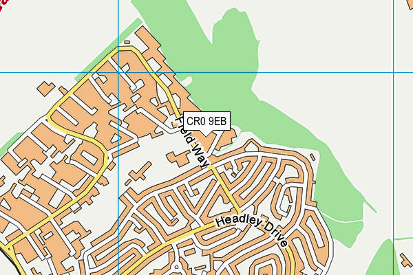 CR0 9EB map - OS VectorMap District (Ordnance Survey)