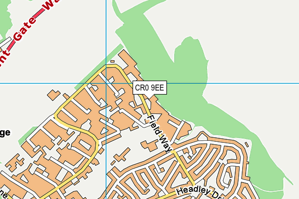 CR0 9EE map - OS VectorMap District (Ordnance Survey)