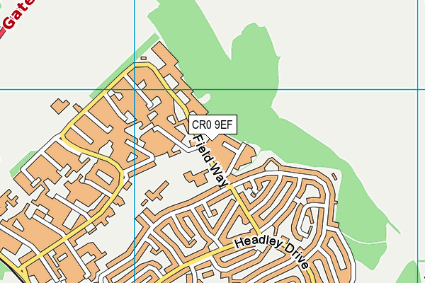 CR0 9EF map - OS VectorMap District (Ordnance Survey)