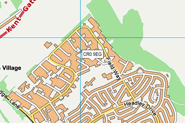 CR0 9EG map - OS VectorMap District (Ordnance Survey)