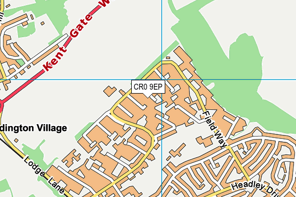CR0 9EP map - OS VectorMap District (Ordnance Survey)