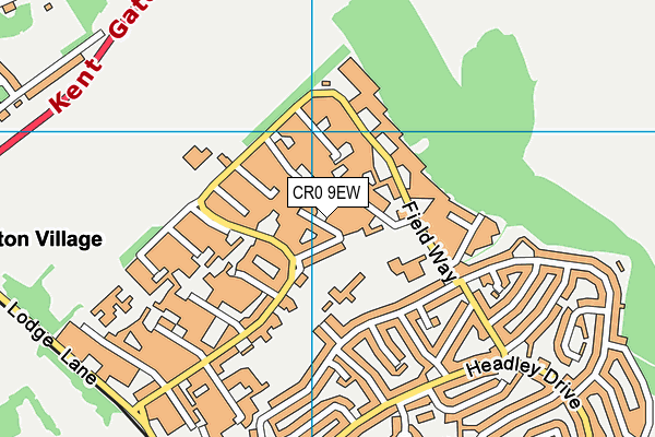 CR0 9EW map - OS VectorMap District (Ordnance Survey)