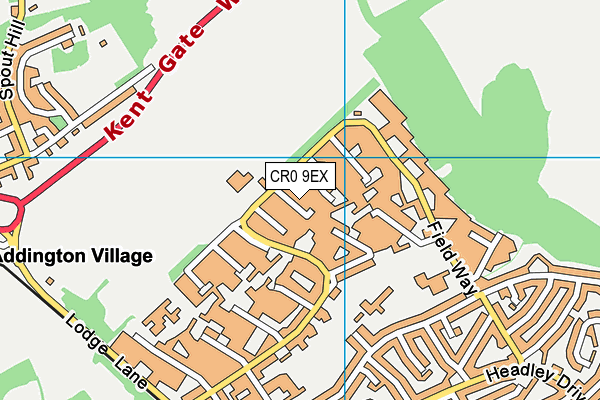 CR0 9EX map - OS VectorMap District (Ordnance Survey)