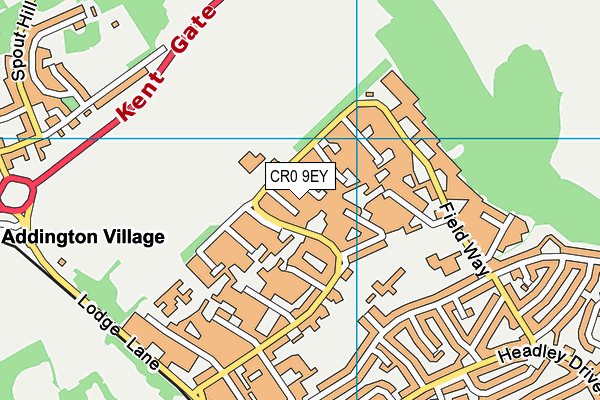 CR0 9EY map - OS VectorMap District (Ordnance Survey)
