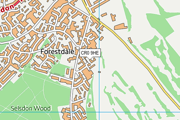 CR0 9HE map - OS VectorMap District (Ordnance Survey)