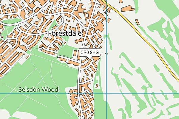 CR0 9HG map - OS VectorMap District (Ordnance Survey)