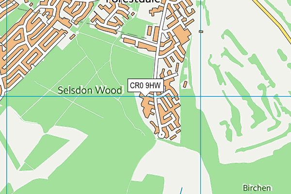 CR0 9HW map - OS VectorMap District (Ordnance Survey)