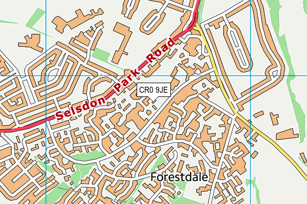 CR0 9JE map - OS VectorMap District (Ordnance Survey)